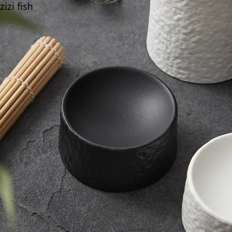 Solid Color Ceramic Stone Pattern Cylindrical Plate Creative Dessert Snack Plate Sushi Plate Hotel Molecular Cooking Tableware
